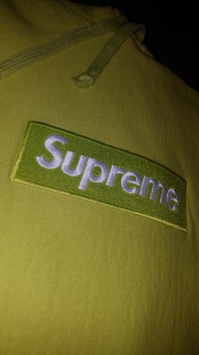Supreme Acid Green Box Logo Hoodie Size 